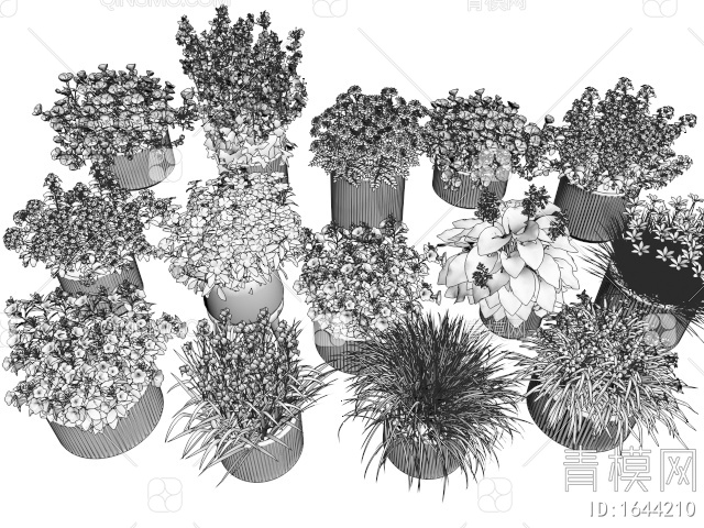 花卉盆栽 花草 花境3D模型下载【ID:1644210】