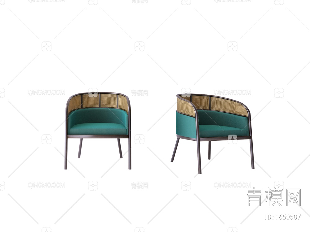 竹编卡座椅，单人座椅，竹编卡座，竹编椅3D模型下载【ID:1650507】