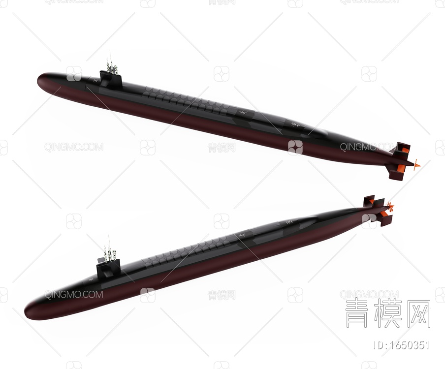 军事设备 核潜艇SU模型下载【ID:1650351】