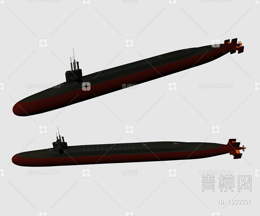 军事设备 核潜艇SU模型下载【ID:1650351】