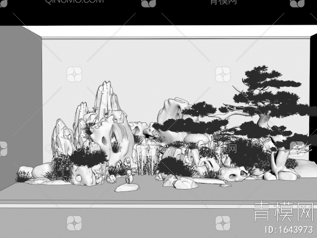 假山水景 叠水景观3D模型下载【ID:1643973】
