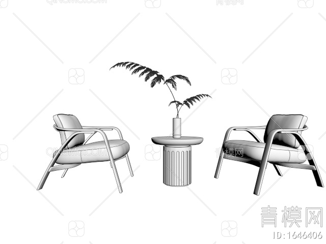 休闲椅 茶几摆件 户外椅3D模型下载【ID:1646406】