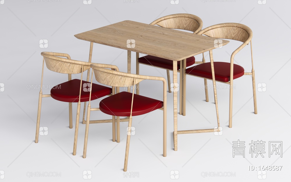 餐桌椅 餐桌椅SU模型下载【ID:1648587】