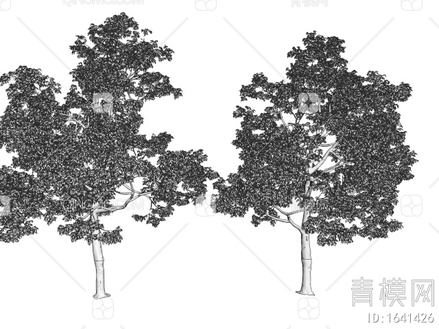 景观树 乔木 造景树 行道树3D模型下载【ID:1641426】