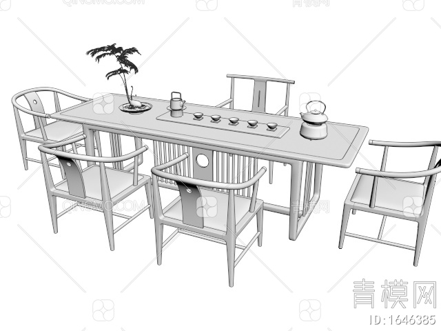 茶桌椅 茶台 休闲椅3D模型下载【ID:1646385】