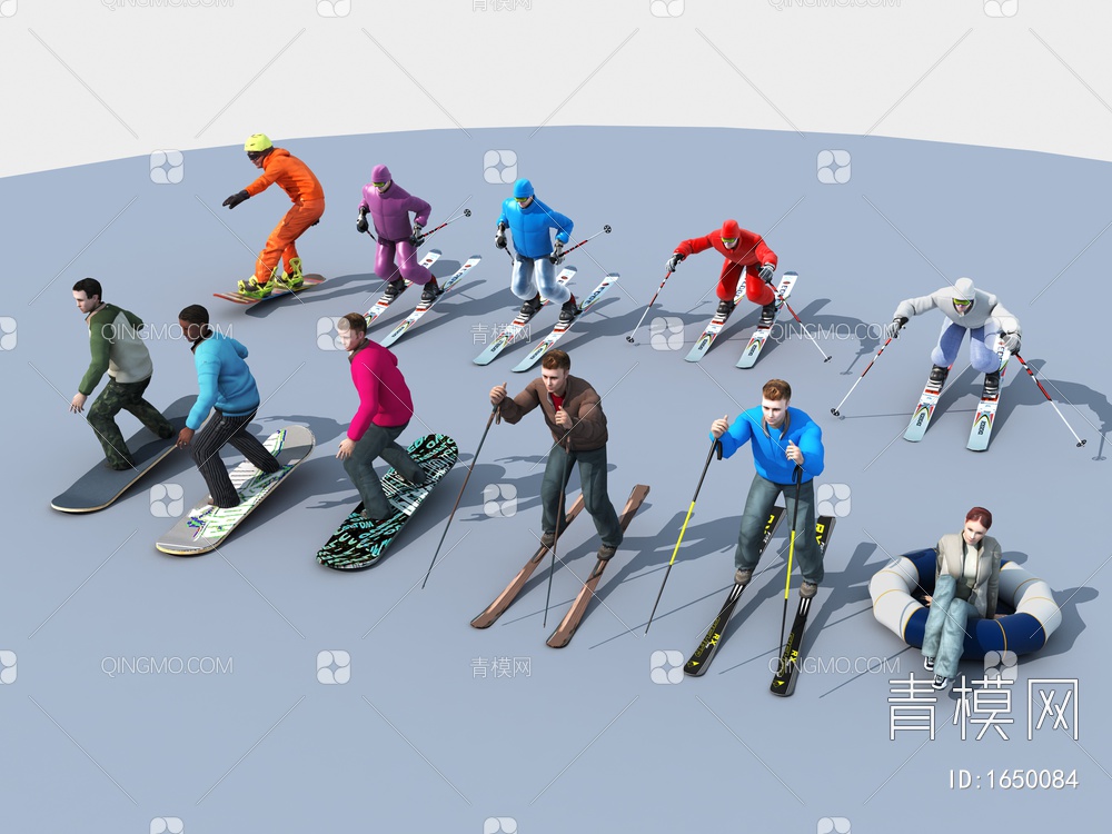 滑雪人物3D模型下载【ID:1650084】