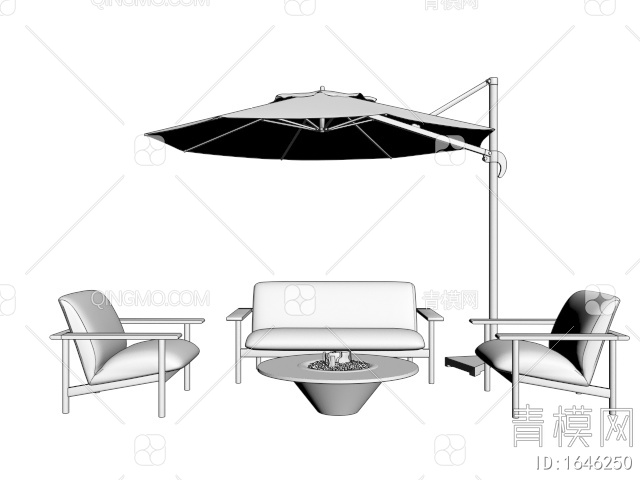 户外沙发 户外椅 休闲椅 火炉3D模型下载【ID:1646250】