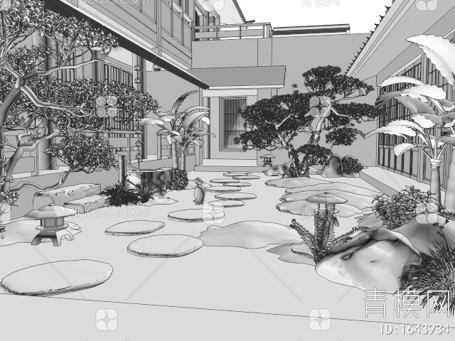 居家庭院景观3D模型下载【ID:1643934】
