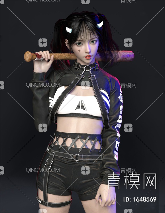 棒球少女3D模型下载【ID:1648569】