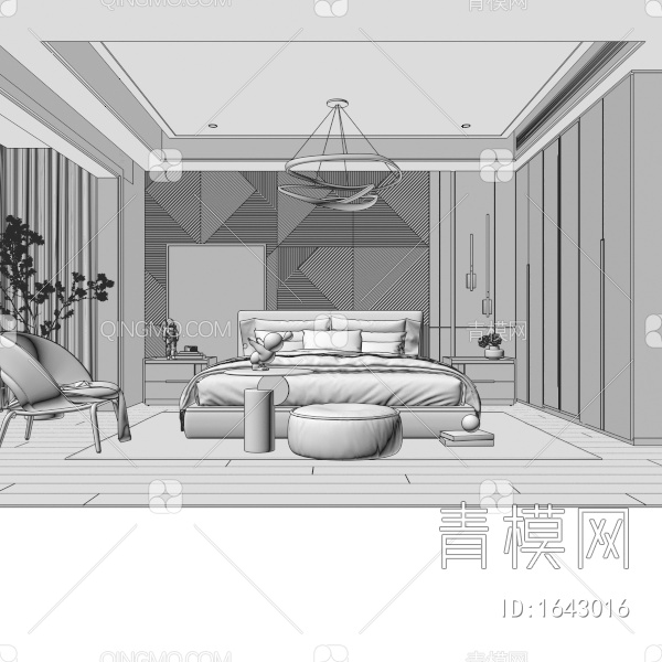 卧室3D模型下载【ID:1643016】