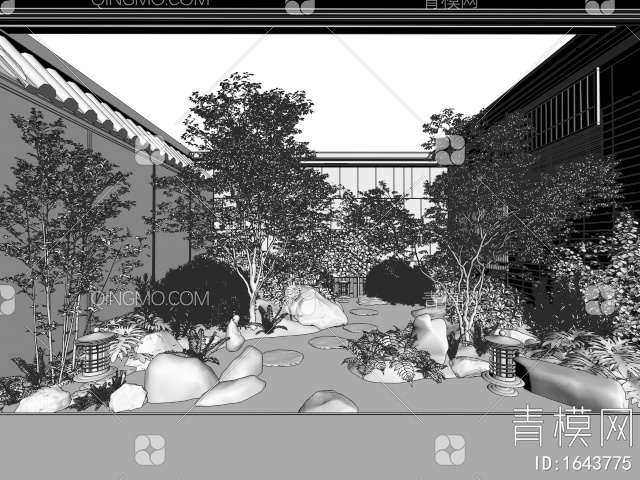 居家庭院景观3D模型下载【ID:1643775】