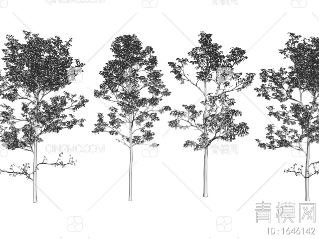 景观树 杨树 乔木 园林造景树3D模型下载【ID:1646142】