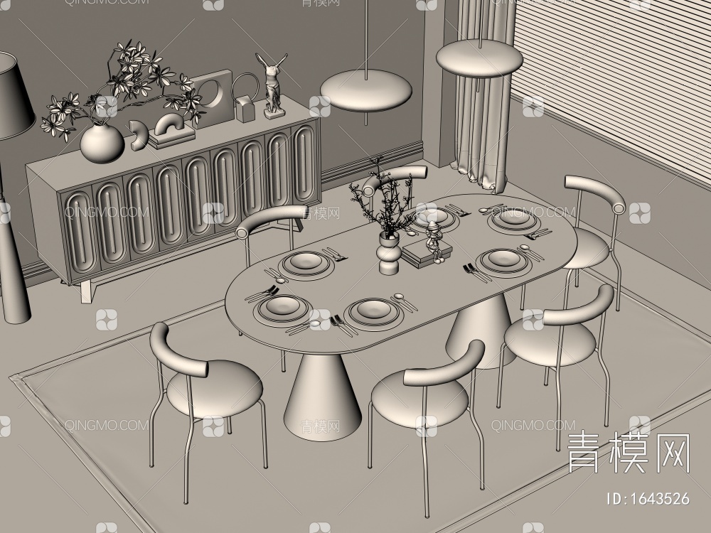 餐厅3D模型下载【ID:1643526】
