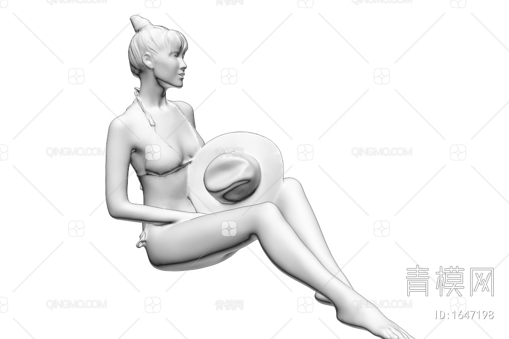 沙滩比基尼女性人物3D模型下载【ID:1647198】