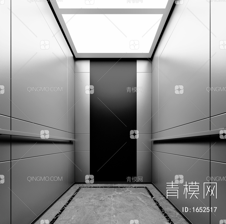 电梯轿厢SU模型下载【ID:1652517】