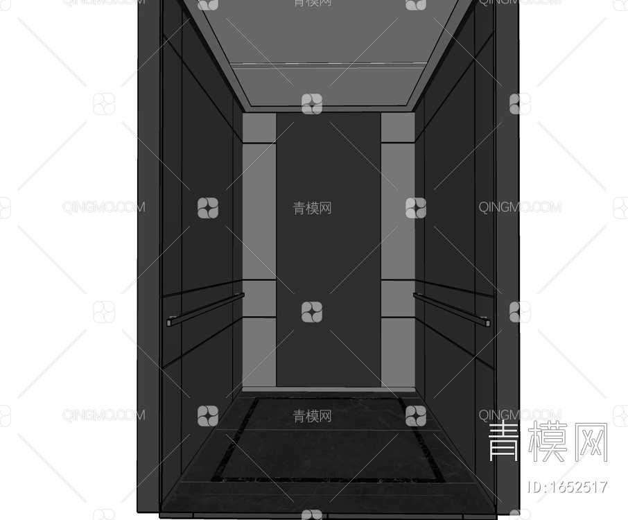 电梯轿厢SU模型下载【ID:1652517】