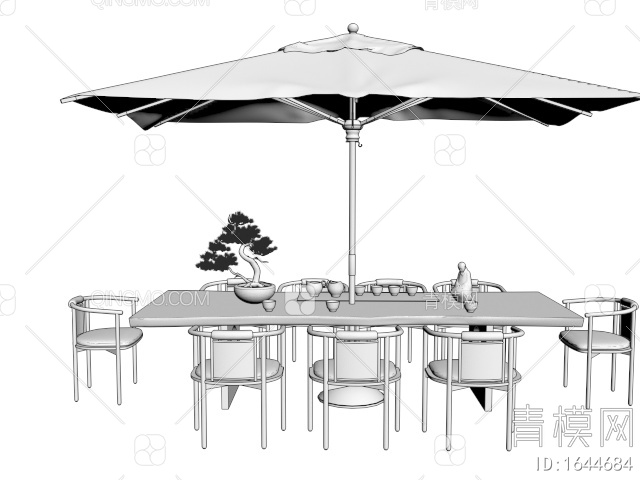 户外桌椅 茶桌椅 餐桌椅 藤编休闲椅3D模型下载【ID:1644684】