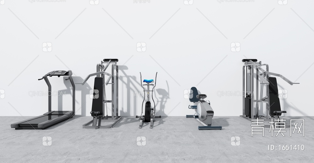 健身房器材 运动器材 跑步机 运动机器健身拉伸机3D模型下载【ID:1651410】