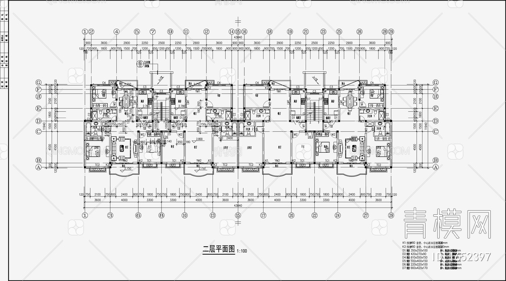 住宅区建筑设计 施工图【ID:1652397】