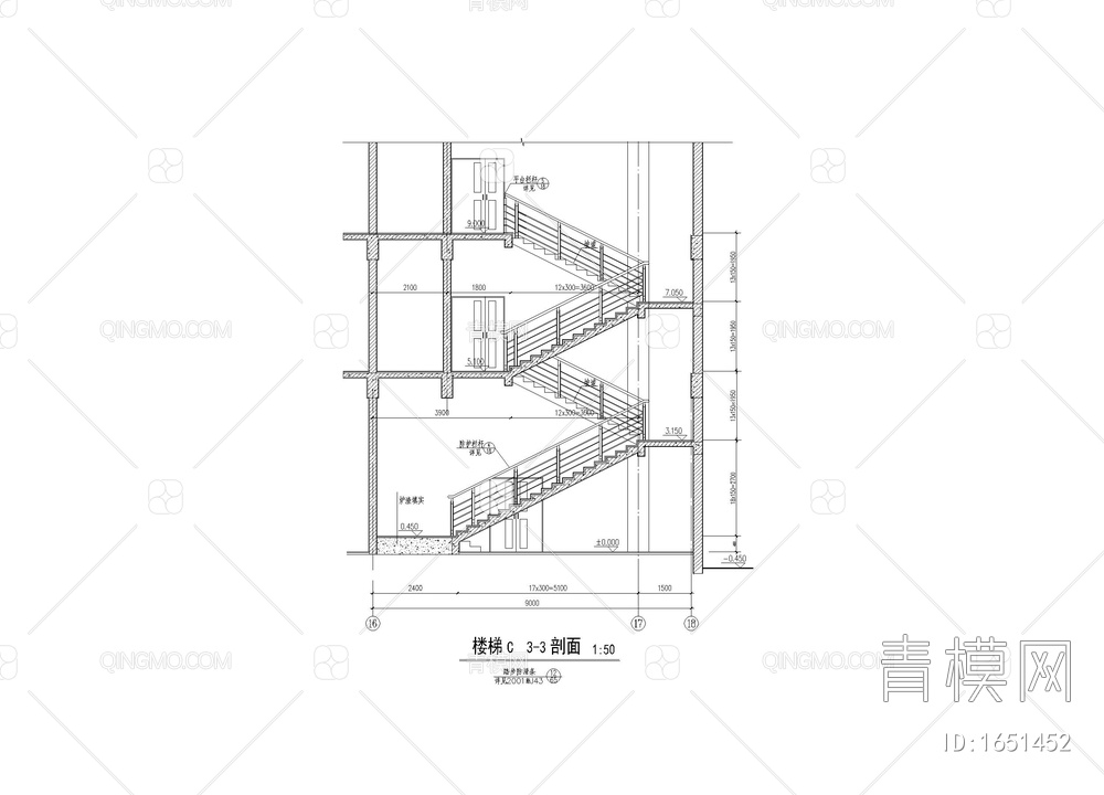 楼梯设计细部【ID:1651452】