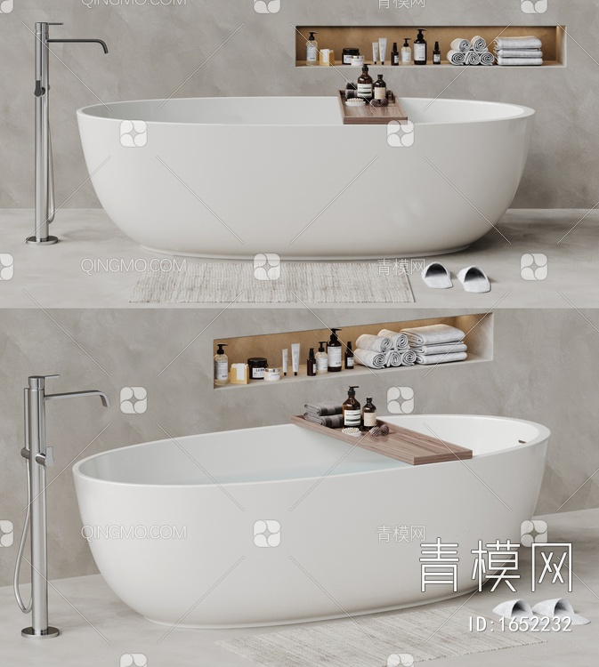 浴缸 浴盆3D模型下载【ID:1652232】