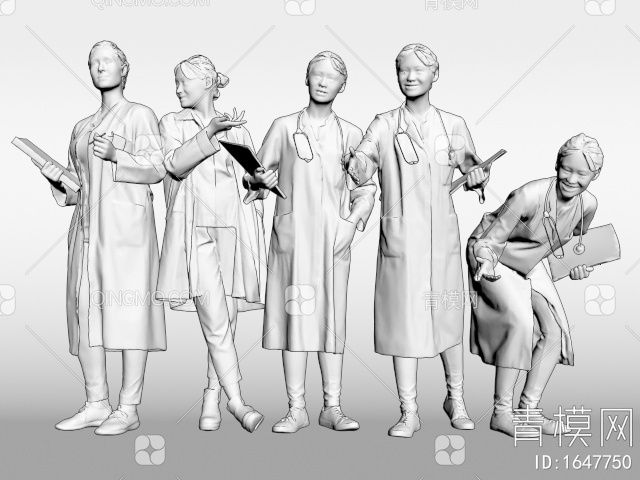医生护士人物3D模型下载【ID:1647750】