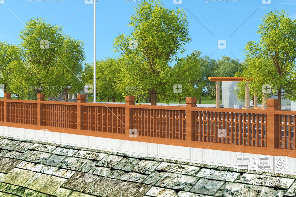 公园河堤护栏3D模型下载【ID:1652457】