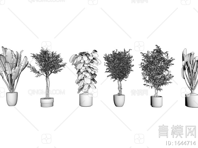 植物盆栽 盆景 绿植植物 花盆3D模型下载【ID:1644714】
