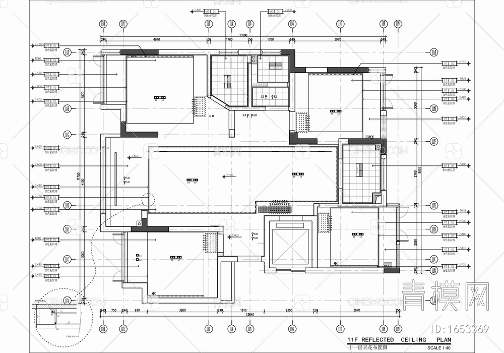 130㎡四居室家装施工图+效果图+方案文本 家装 私宅 样板房 平层【ID:1653369】