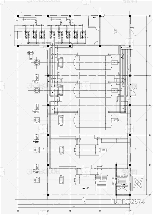 大型燃气导热油炉cad施工设计图【ID:1652874】