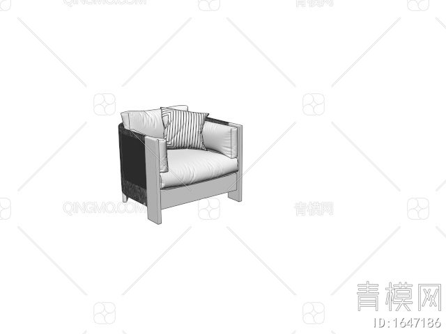 单人沙发3D模型下载【ID:1647186】
