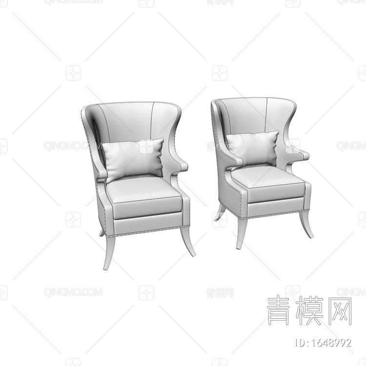 单人沙发3D模型下载【ID:1648992】