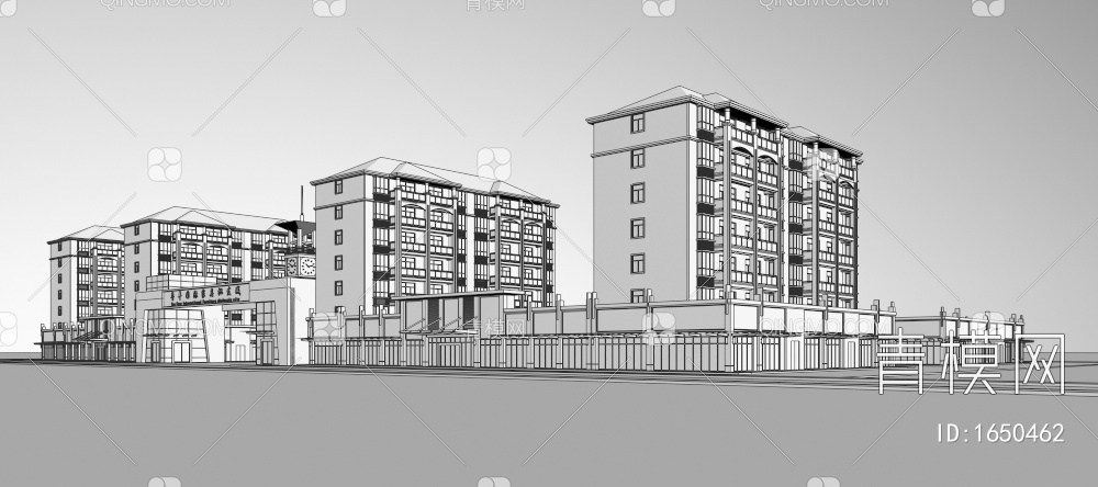 公寓住宅楼3D模型下载【ID:1650462】