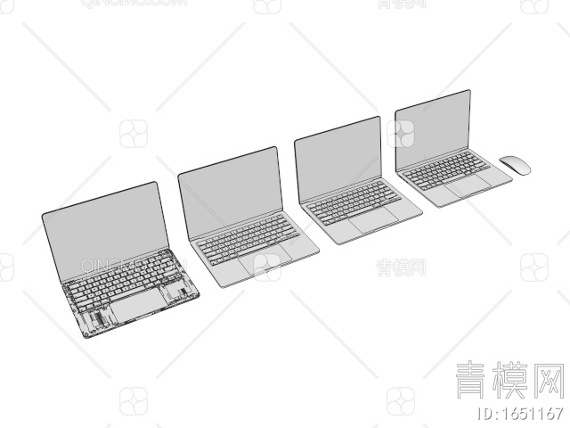 数码家电 苹果笔记本电脑3D模型下载【ID:1651167】
