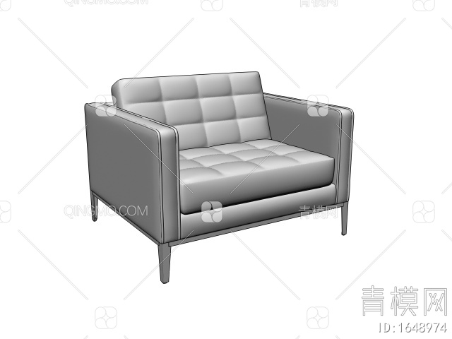 单人沙发3D模型下载【ID:1648974】