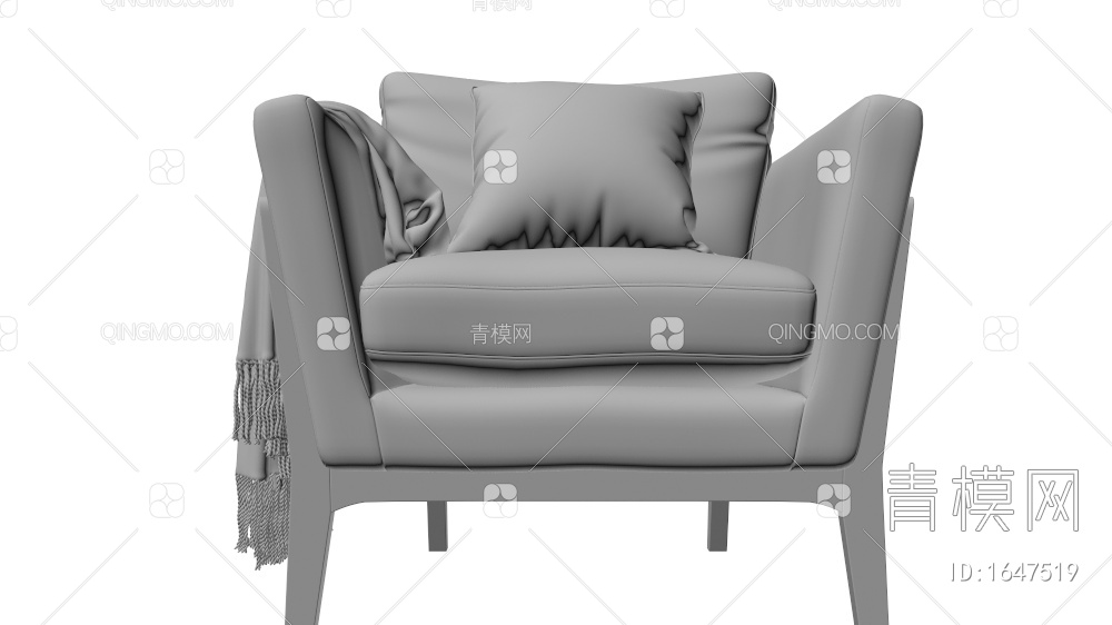 单人沙发3D模型下载【ID:1647519】