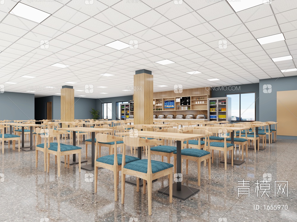 公共餐厅食堂3D模型下载【ID:1655970】