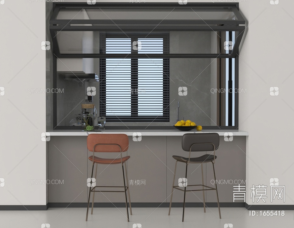 折叠窗 厨房折叠窗3D模型下载【ID:1655418】