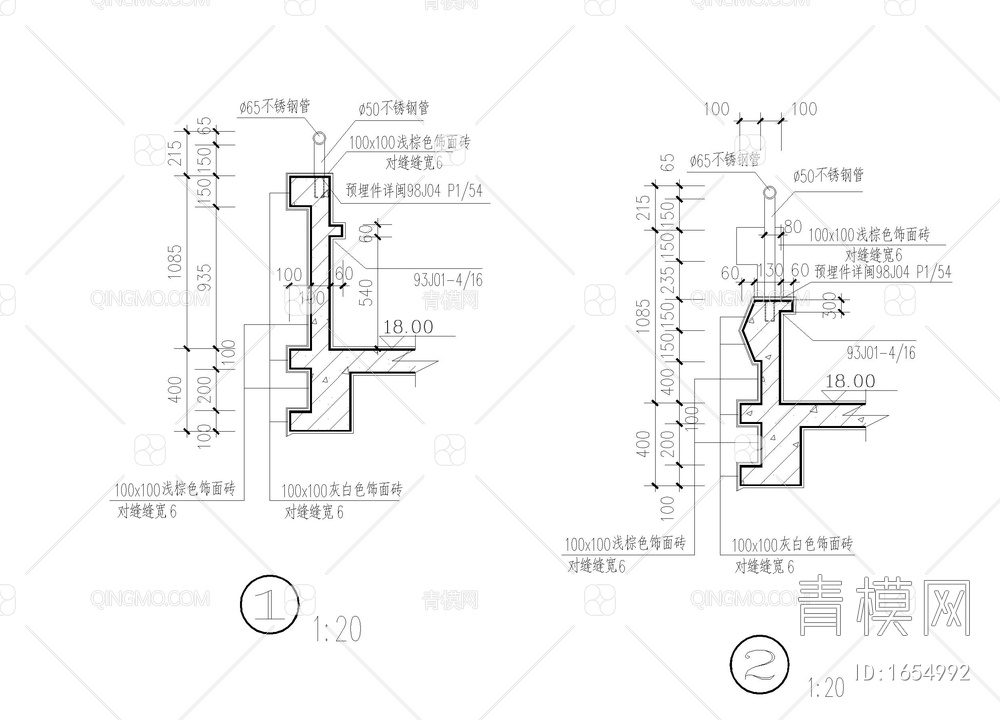 建筑瓷砖饰面详图【ID:1654992】