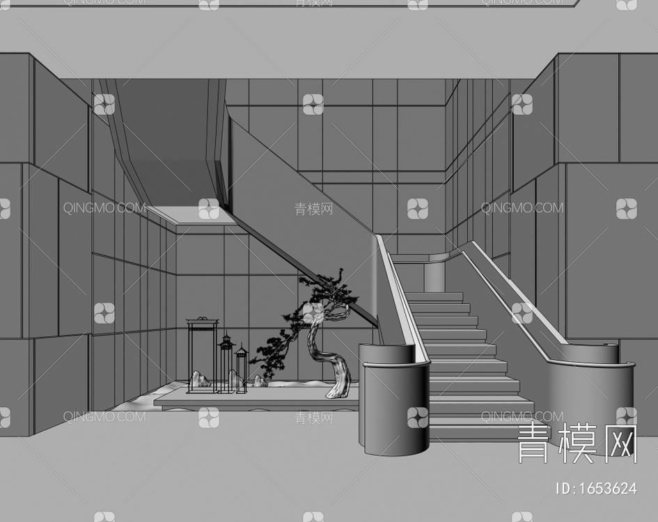 楼梯间3D模型下载【ID:1653624】