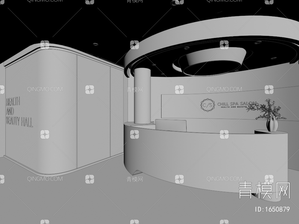 前台，接待前台，前台，小前台，接待区，美容院前台3D模型下载【ID:1650879】
