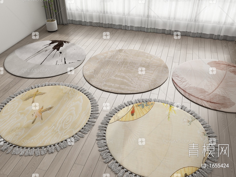 圆形地毯3D模型下载【ID:1655424】