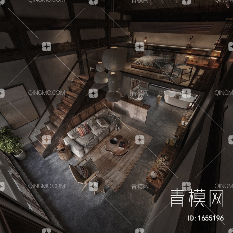 单身公寓3D模型下载【ID:1655196】