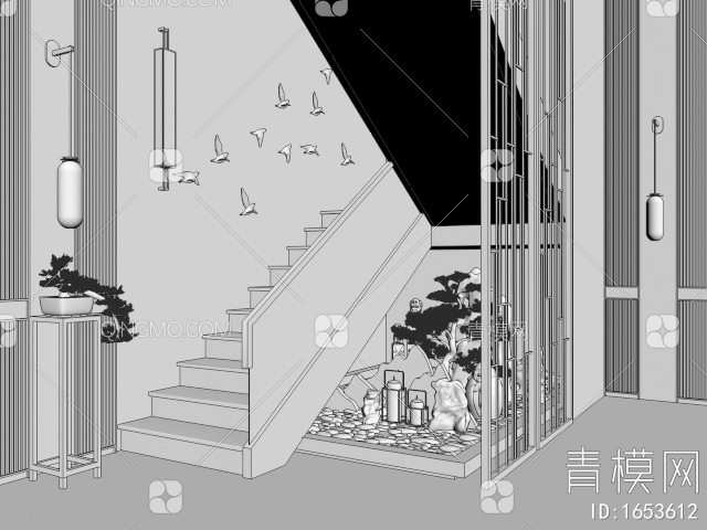楼梯间3D模型下载【ID:1653612】