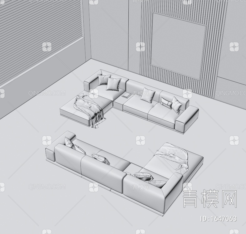 多人沙发3D模型下载【ID:1647063】