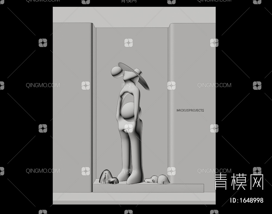 人物雕塑装置3D模型下载【ID:1648998】