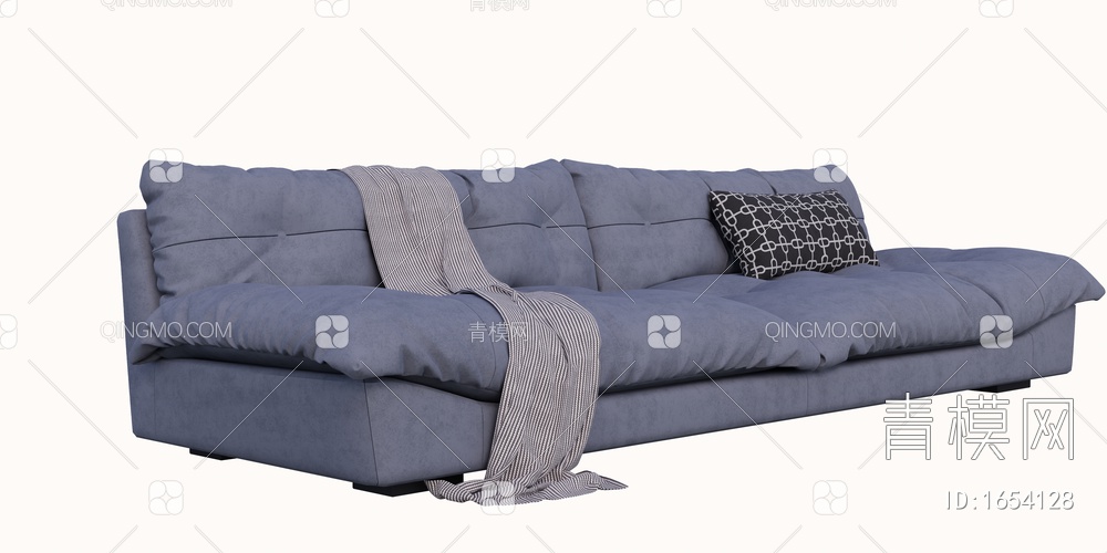 云朵沙发 双人沙发 一字型沙发SU模型下载【ID:1654128】