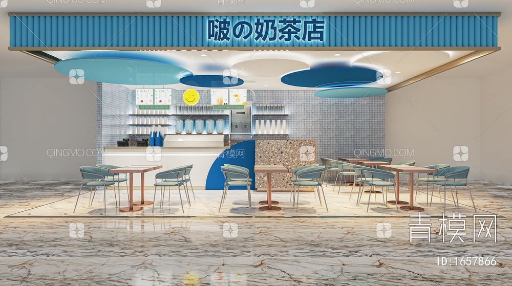 奶茶店 甜品店3D模型下载【ID:1657866】
