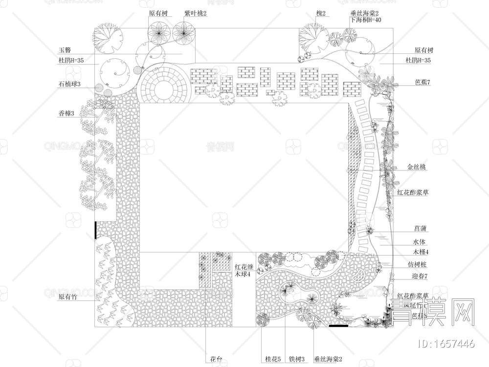 39套庭院花园景观设计【ID:1657446】