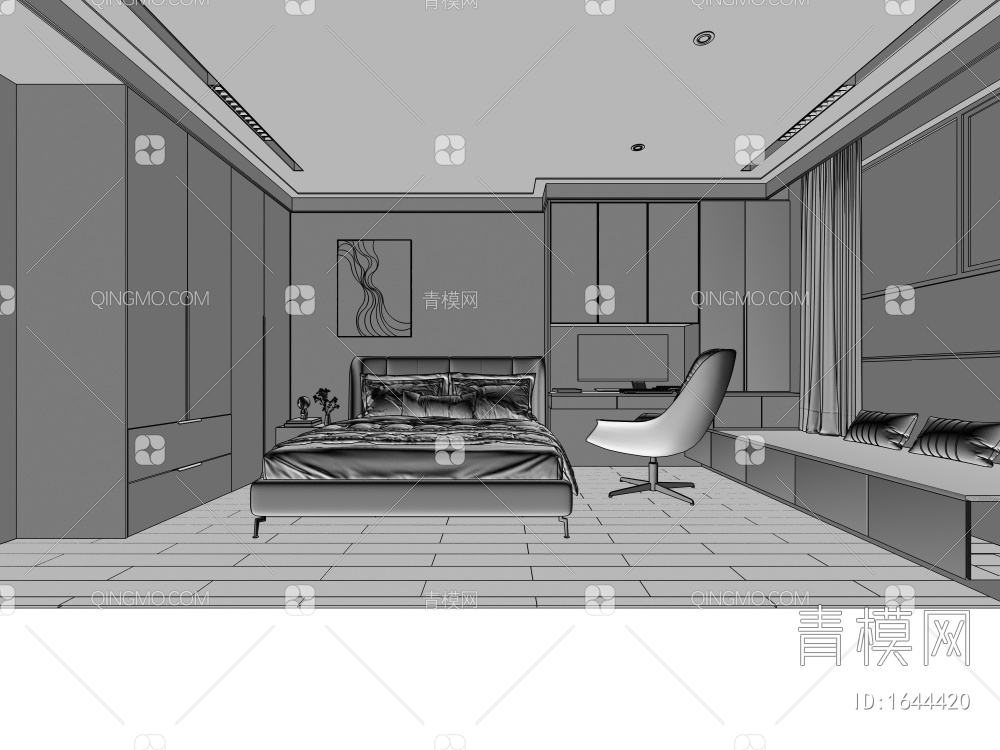 家居卧室3D模型下载【ID:1644420】